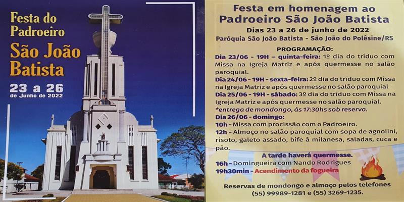 Festa em homenagem ao Padroeiro  São João Batista