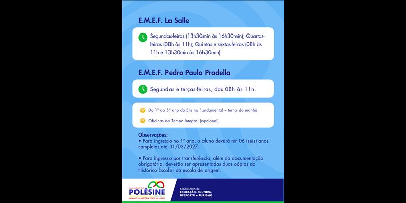 Matrículas e Rematrículas Rede de Ensino Municipal 