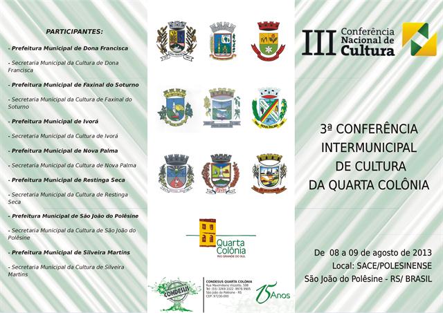 Município irá sediar Conferência Intermunicipal da Cultura