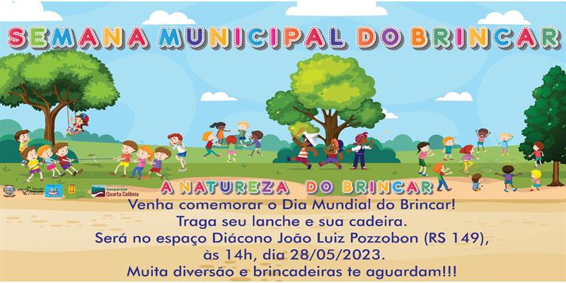 Município irá comemorar a Semana Municipal do Brincar