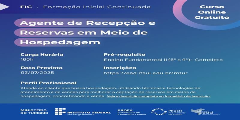 Cursos Gratuitos de Formação Inicial e Continuada - IFSUL 2025