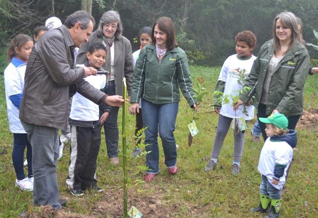 Plantio de árvores marca projeto Carbono Zero, da Sicredi região Centro
