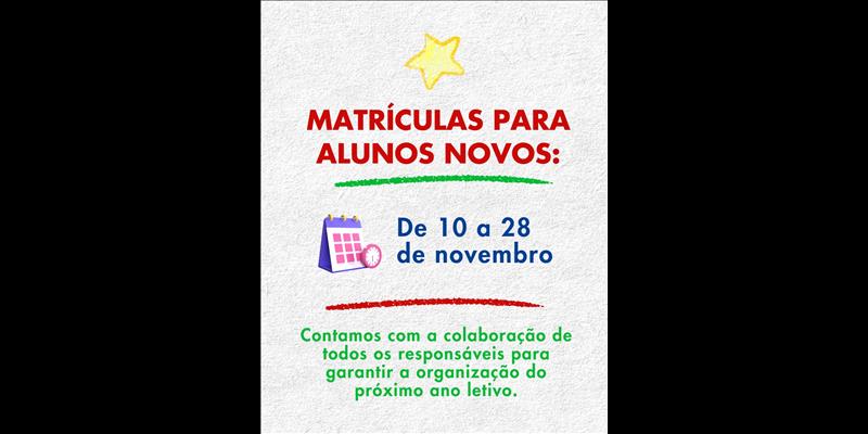 Prazo de rematrículas e matrículas na Rede de Ensino Municipal 