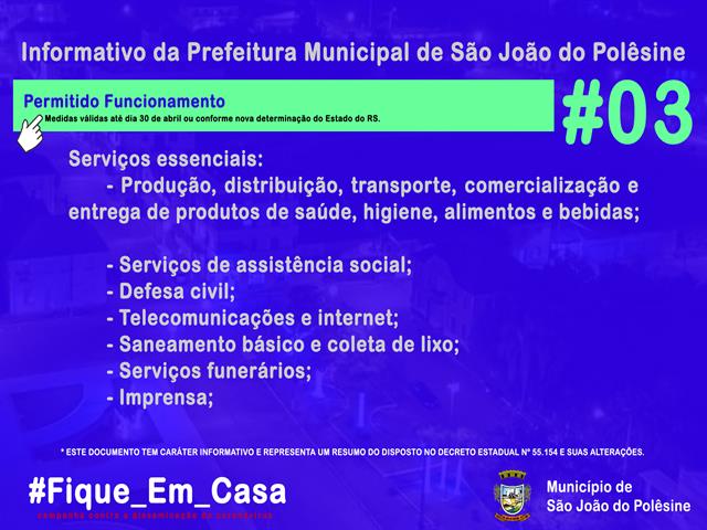 Covid 19 Informativo da Prefeitura Municipal de São João do Polêsine