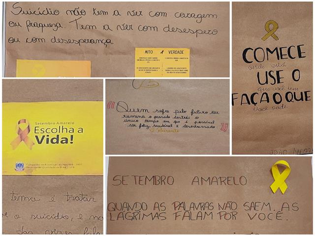Escolas e Secretarias do Município realizam projeto "Setembro Amarelo"