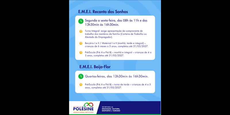 Matrículas e Rematrículas Rede de Ensino Municipal 