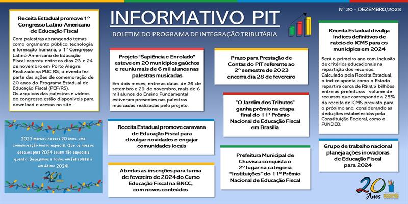 Informativo PIT (Programa de Integração Tributária) - Nº 20 - Dezembro/2023